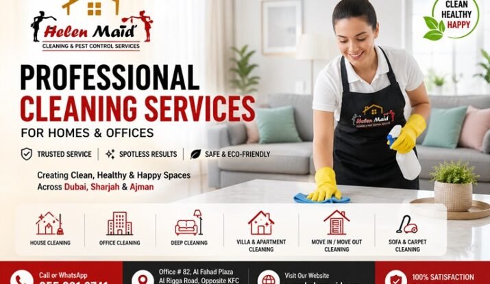 Professional Cleaning Services for homes and offices in Dubai, Sharjah and Ajman by Helen Maid Cleaning Services