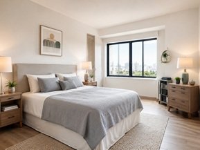 Clean studio bedroom for professional cleaning services in Sharjah